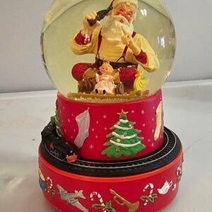 COCA COLA Santa Musical Snow Globe with Moving Train Christmas Hallmark Holiday